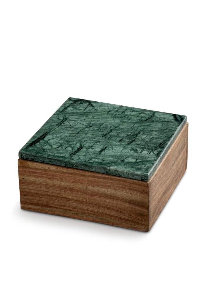 Cyan Marble & Wooden Box