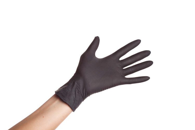 Spa Pro Black Disposable Nitrile Gloves Powder-Free Size S - Dispenser 100 pcs