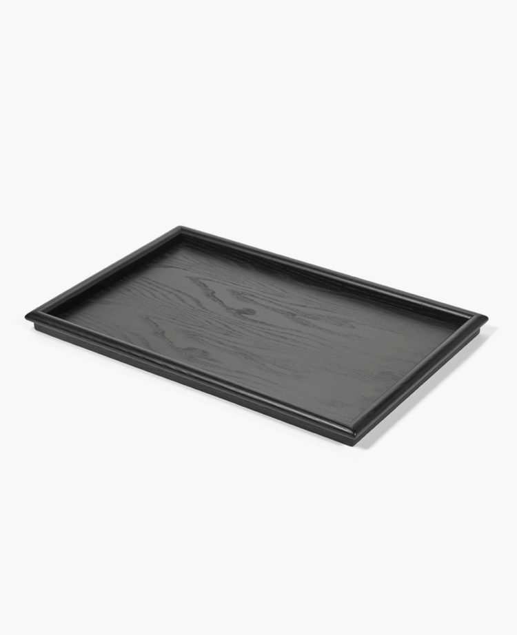 Wooden Black Tray L65 cm